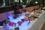 fontanna czekolady i słodki stół
